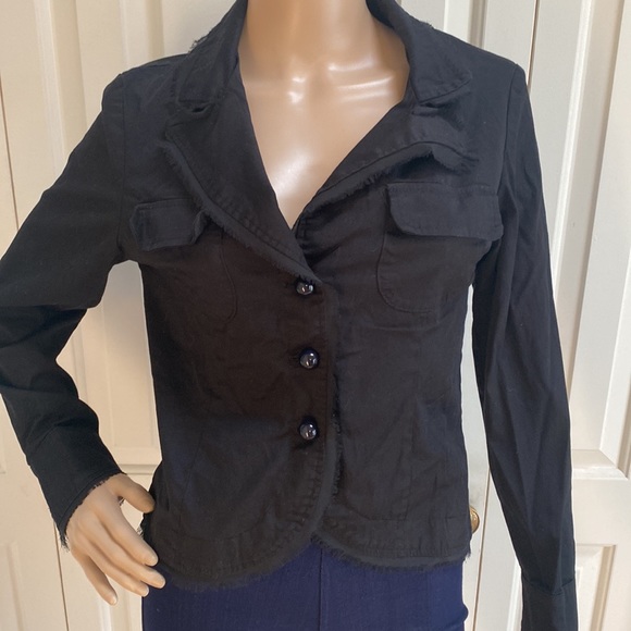 Thrill Womens Med Black Blazer. Button Front with 2 Pockets. - Picture 2 of 9